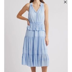 Sam Edelman Perlum Sleeveless Tiered Dress in Light Blue Size S NWT